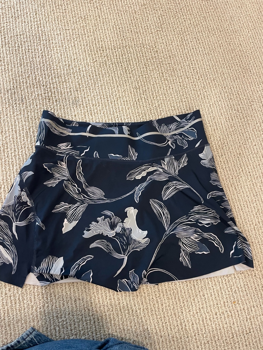 Athleta Navy and White Floral Athletic Skort
